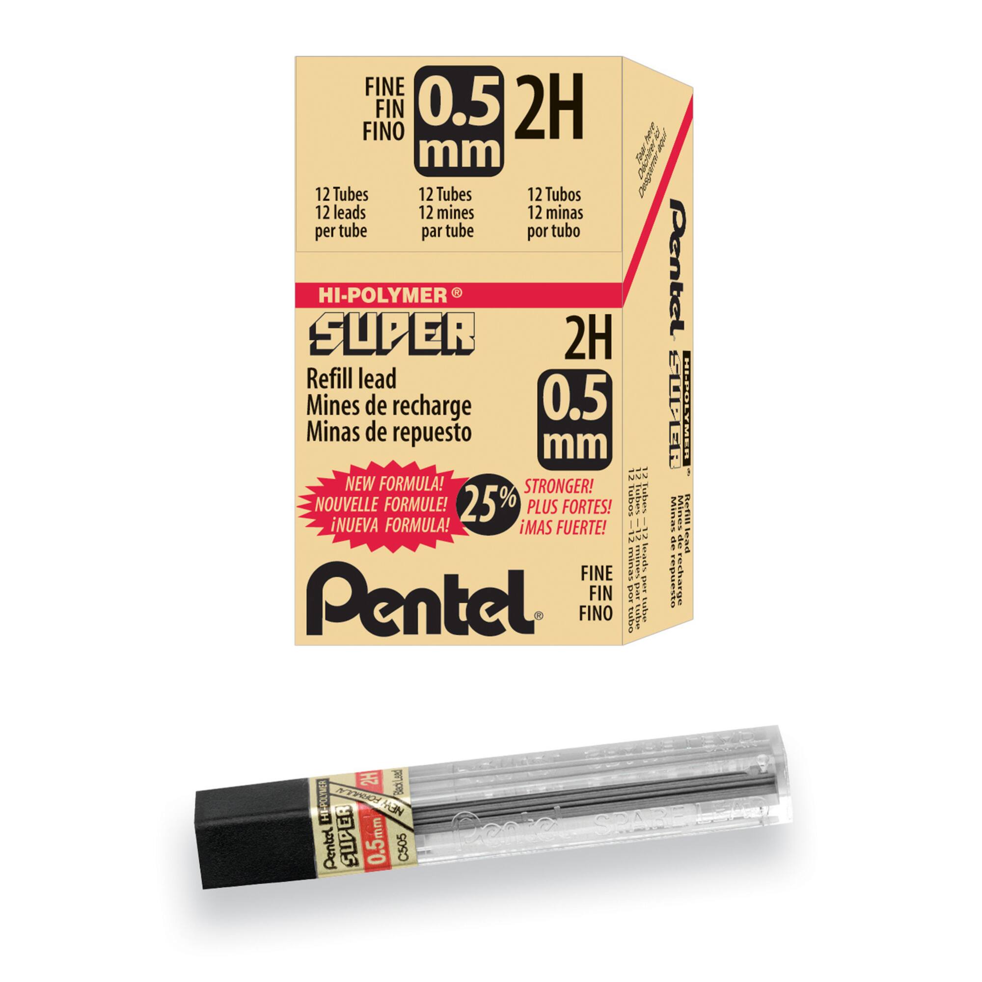 Pentel® Super Hi-Polymer® Fine 0.5mm Pencil Lead Refills